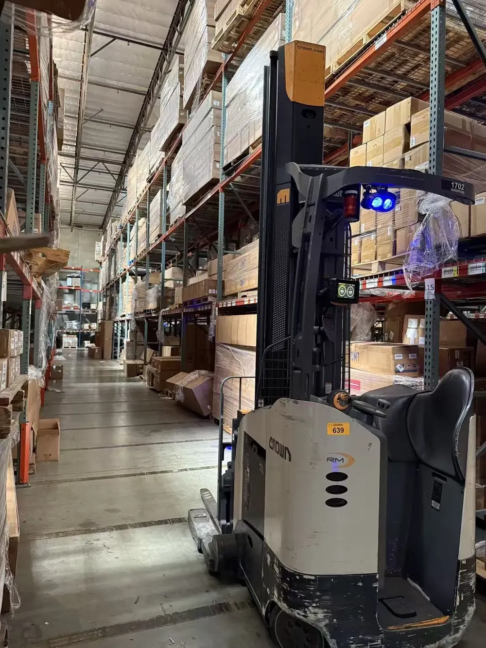 Warehouse aisle and reach truck operations